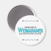 Ich rettete einen Weimaraner (Weibenhund) Magnet (Vorderseite/Rückseite)