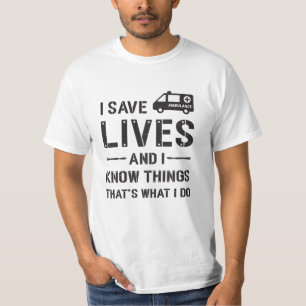 Ich Rettete Rettungswagenfahrer Paramedic Hospital T-Shirt