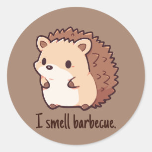 Ich rieche Barbecue Lustiger Igel Runder Aufkleber