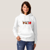 Ich rieche den Weihnachtsmann! Cartoon Dackel Weih Hoodie (Vorne ganz)