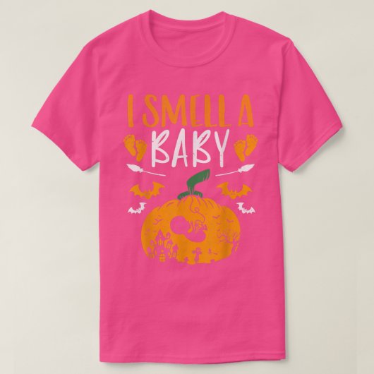 Ich rieche ein Baby Halloween Pumpkin-Schwangersch T-Shirt (Design vorne)
