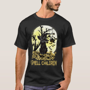 Ich rieche Kinder Halloween Kostüm Schwarze Katze T-Shirt