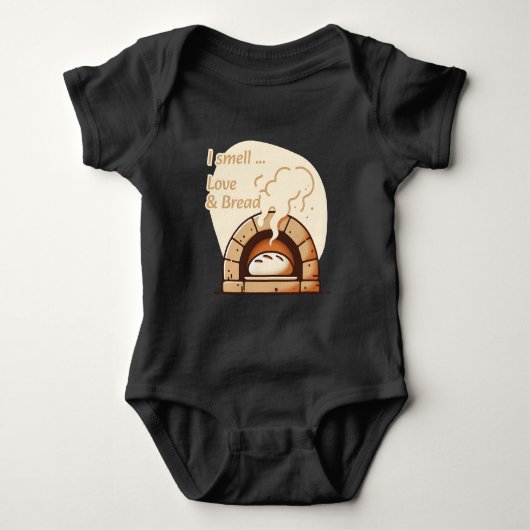 Ich rieche Liebe & Brot Baby Strampler (Vorderseite)