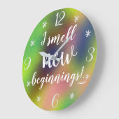 Ich rieche neue buntes Anfänge nettes Zitat Große Wanduhr (Winkel)