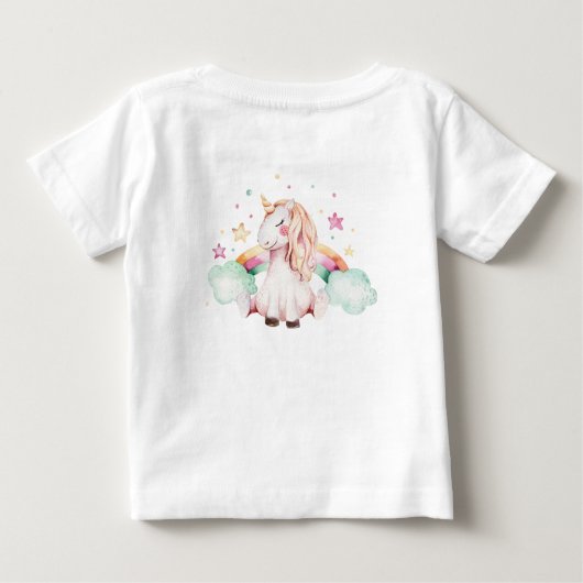 Ich rieche Regenbogen Fairytale Unicorn Girl Baby T-shirt (Rückseite)