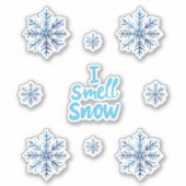 Ich rieche Schnee | Schneeflocken | Weihnachts-Set Aufkleber (Vorderseite)