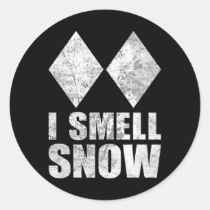 Ich rieche Schnee Ski Freestyle Schwierigkeit Diam Runder Aufkleber