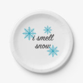 Ich rieche Schneeflocke Pappteller (Vorderseite)