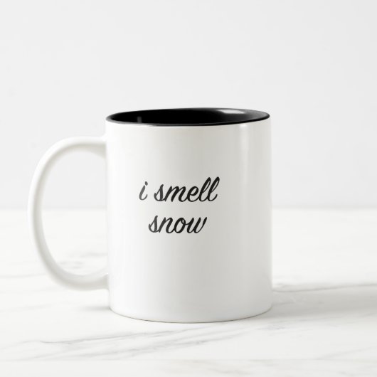 Ich rieche Schneekaffee-Tasse Zweifarbige Tasse (Links)