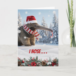 Ich rieche Weihnachten Ameisenbär mit Schneeflocke Karte
