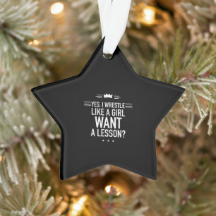 Ich ringen wie ein lustiges Mädchen Ornament