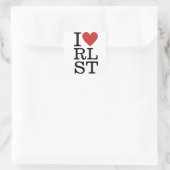 Ich ❤️ RLST Religious Studies for Students/Faculty Quadratischer Aufkleber (Tasche)