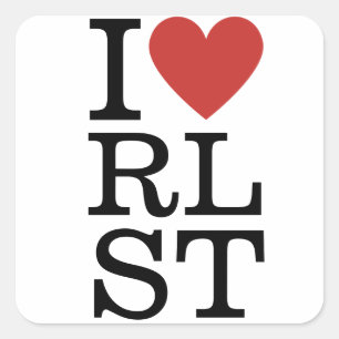 Ich ❤️ RLST Religious Studies for Students/Faculty Quadratischer Aufkleber