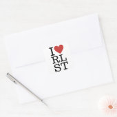 Ich ❤️ RLST Religious Studies for Students/Faculty Quadratischer Aufkleber (Umschlag)