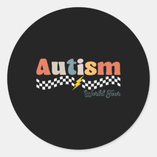 Ich Rock the Spectrum Autism World Tour Autismus A Runder Aufkleber
