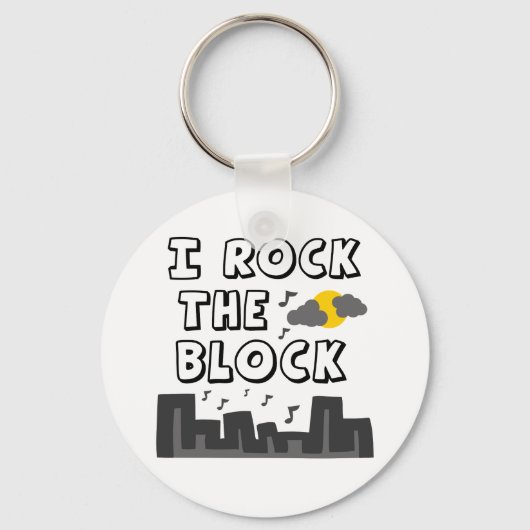 Ich rocke den Block Schlüsselanhänger (Vorderseite)