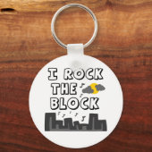 Ich rocke den Block Schlüsselanhänger (Vorderseite)