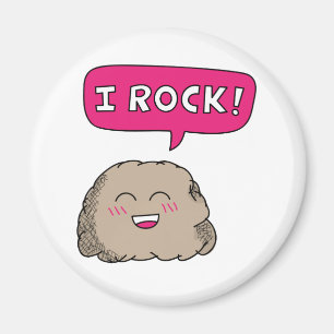 Ich Rocke, Süßer Cartoon-Felsen-Humor Magnet