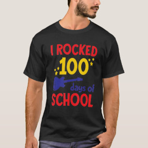 Ich rockte 100 Tage der 100. School Gitarrenmusik T-Shirt