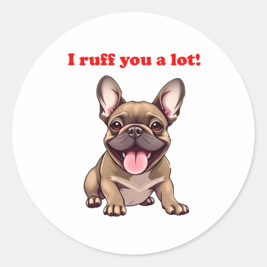 Ich roff dich viel! runder aufkleber (Vorderseite)