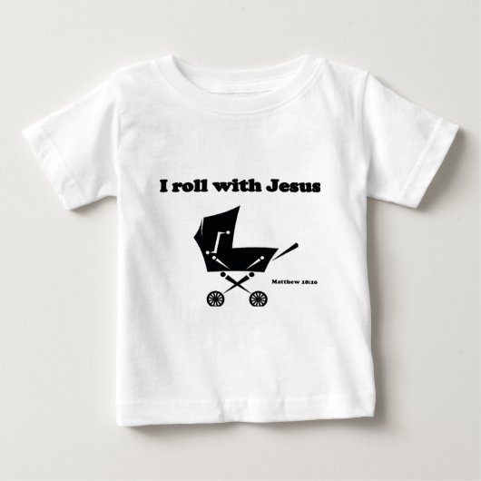 Ich rolle mit Jesus Baby T-shirt (Vorderseite)