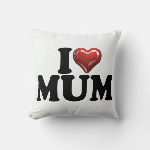 Ich rotes glänzendes Herz MUM Muttertag Mama Gebur Kissen