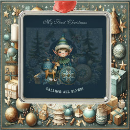 Ich rufe alle Elfen Schneeflocken meine ersten Wei Ornament Aus Metall