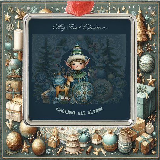 Ich rufe alle Elfen Schneeflocken meine ersten Wei Ornament Aus Metall