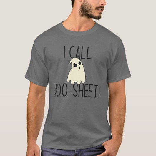 ICH RUFE BOO-SHEET AN! Funny Halloween Angry Ghost T-Shirt (Vorderseite)