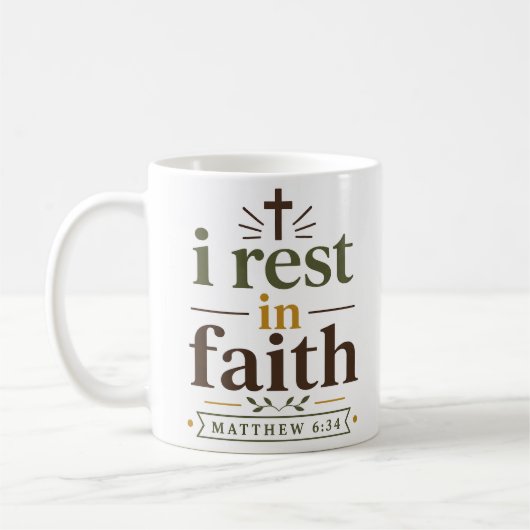 Ich ruhe im Glauben Moderner christlicher Bibelver Kaffeetasse (Links)