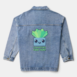 Ich rutsche für dich! Niedlicher Sukkulenter Pflan Jeansjacke