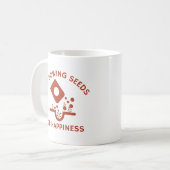 Ich säe glückliche Samen | Funny Gardens Kaffeetasse (Vorderseite Links)
