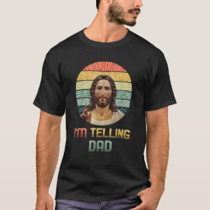 Ich sage Dad Jesus Christus Lustiges Retro Frohe O T-Shirt