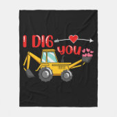 Ich sage dir Backhoe Valentine Fleecedecke (Vorderseite)