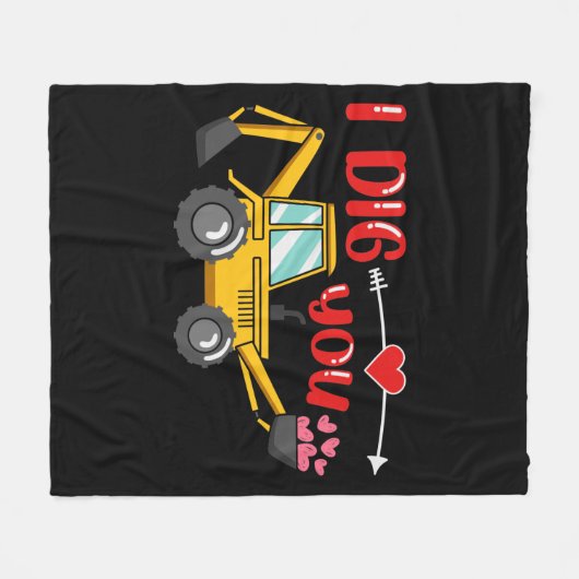 Ich sage dir Backhoe Valentine Fleecedecke (Vorderseite (Horizontal))
