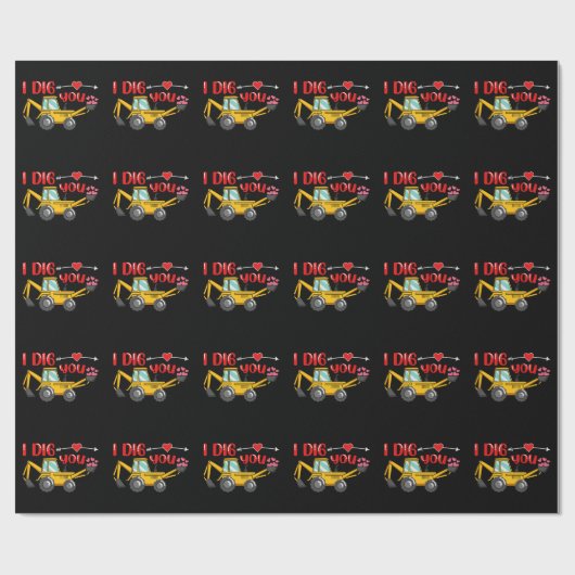 Ich sage dir Backhoe Valentine Geschenkpapier (Flach)