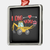 Ich sage dir Backhoe Valentine Ornament Aus Metall (Links)