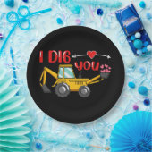 Ich sage dir Backhoe Valentine Pappteller (Party)