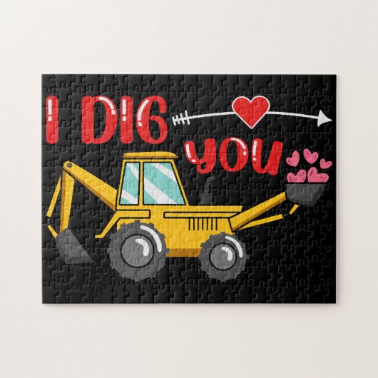 Ich sage dir Backhoe Valentine Puzzle (Horizontal)
