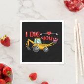 Ich sage dir Backhoe Valentine Serviette (Beispiel)