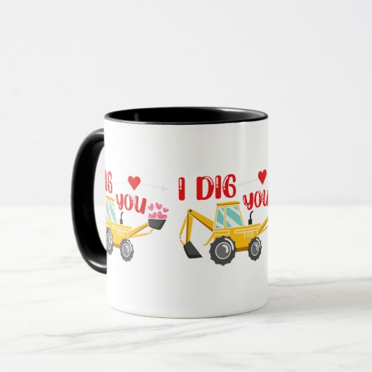 Ich sage dir Backhoe Valentine Tasse (Vorderseite Links)