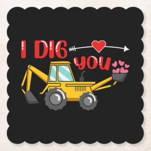 Ich sage dir Backhoe Valentine Untersetzer
