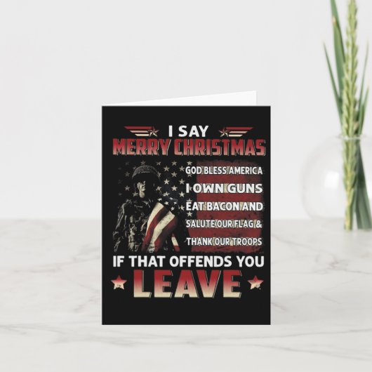 Ich sage frohe Weihnachten Gott segne Amerika ich Karte (Vorderseite)