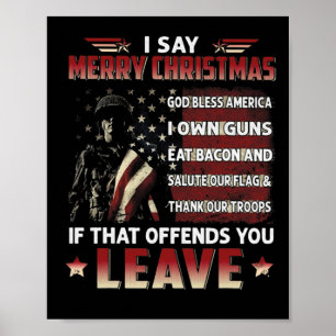 Ich sage frohe Weihnachten Gott segne Amerika ich  Poster
