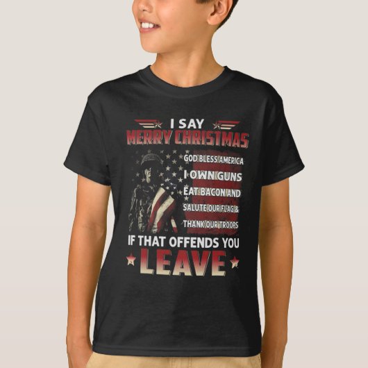 Ich sage frohe Weihnachten Gott segne Amerika ich T-Shirt (Vorderseite)