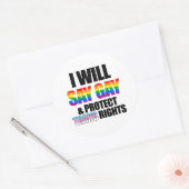 Ich sage "Homosexuell" und schütze die Transsrecht Runder Aufkleber (Umschlag)