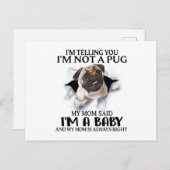 Ich sage Ihnen, ich bin kein Mops, ich bin ein Bab Postkarte (Vorne/Hinten)
