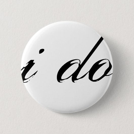 Ich sage Ja auf Weiß auf Schwarz Button (Vorderseite)