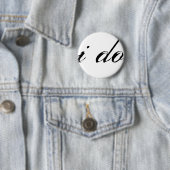 Ich sage Ja auf Weiß auf Schwarz Button (Beispiel)