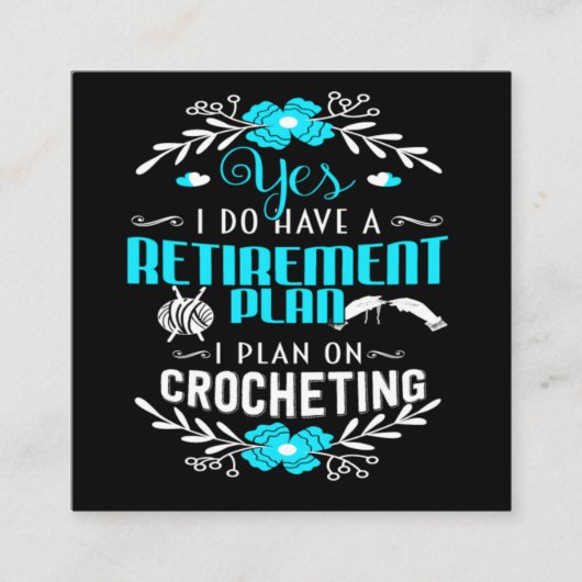 Ich sage Ja mit Crocheting Quadratische Visitenkarte (Vorderseite)